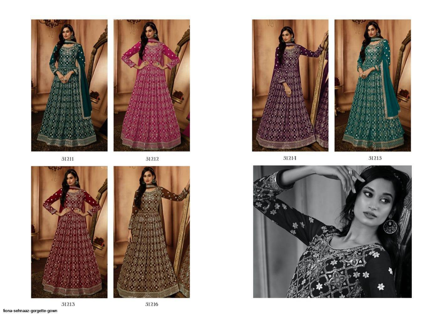 Sehnaaz by Fiona 31211 to 31216 Series Designer Beautiful Collection Occasional Wear & Party Wear Pure Georgette Print Gowns At Wholesale Price